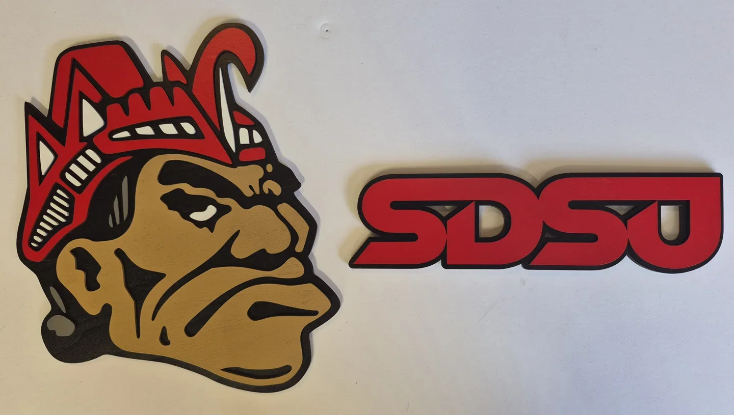 Red and black bulldog sports logo with a detailed mascot and matching lettering.